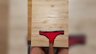 Cum on another Red Panties - 2 image