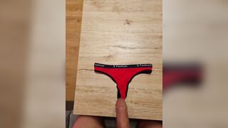 Cum on another Red Panties - 5 image