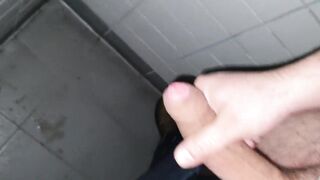 Shooting sperm in public toilet - 9 image