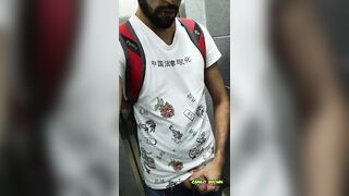 Jerking Off My Big Uncut Cock At The Mall's Public Bathroom - Camilo Brown - 3 image