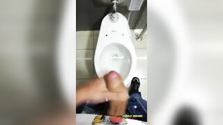 Jerking Off My Big Uncut Cock At The Mall's Public Bathroom - Camilo Brown - 8 image