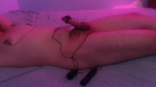 Left alone restrained with a vibrator and post orgasm torture - 1 image