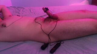 Left alone restrained with a vibrator and post orgasm torture - 4 image