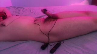 Left alone restrained with a vibrator and post orgasm torture - 6 image