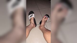 Hunky businessman worships my feet while jerking off (Complete on FapHouse)