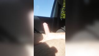 Hot Cock Public Stroke Session in Car while Watching Porn - 4 image