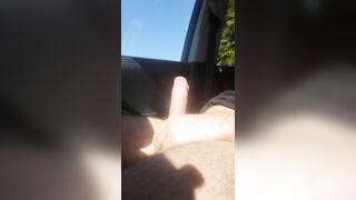 Hot Cock Public Stroke Session in Car while Watching Porn - 6 image