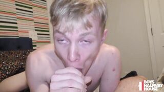 Blond Delinquent Twink Swallows Daddy's Fat Load - 7 image