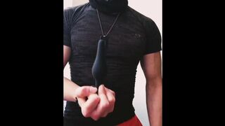 Master Ares slave humiliation with dildo and plug - 1 image