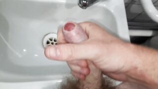 Stripping Naked In Public! | British Lad Jerks Uncut Dick And Leaves a Suprise In The Sink! - 10 image