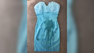 Dirty Tina Satin Mini Dress Fucked on the Work Site Floor - 1 image