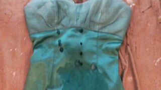 Dirty Tina Satin Mini Dress Fucked on the Work Site Floor - 10 image