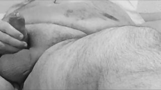 fat guy wank in black and white - 6 image
