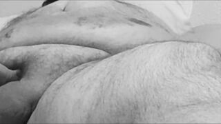 fat guy wank in black and white - 9 image