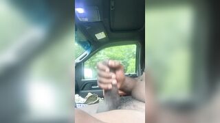 Jacking off in car and getting a good cumshot - 3 image