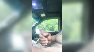 Jacking off in car and getting a good cumshot - 4 image