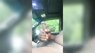 Jacking off in car and getting a good cumshot - 9 image