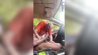BIG COCK OLD MAN CATCHES ME STROKING WHILE CRUISING! - 10 image