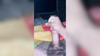 Jerking my fat dick before family wakes up