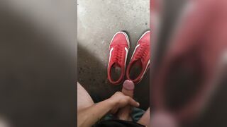 Cumming on my sneakers in the garage - 10 image