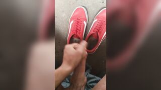 Cumming on my sneakers in the garage - 7 image