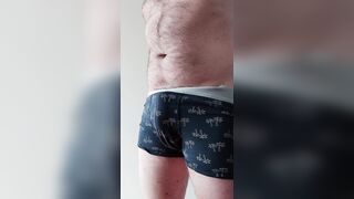 Poppin' my cock out of my palm tree boxers - 4 image