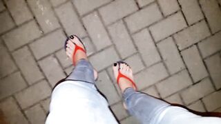 crossdresser with very sexy feet in platfom flipflops - 4 image