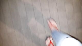 crossdresser with very sexy feet in platfom flipflops - 8 image