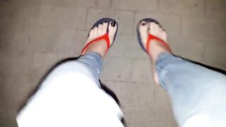 crossdresser with very sexy feet in platfom flipflops - 9 image