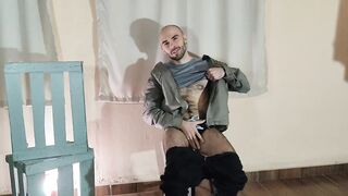 Hairy Man masturbation wearing a Speedo, with Louis Ferdinando - 7 image