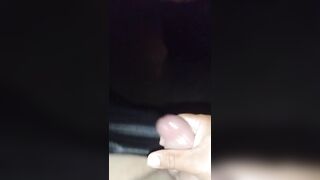 Sexy guy jacking off in front of a bunch of men in open adult theater while watching tranny porn 3 - 2 image