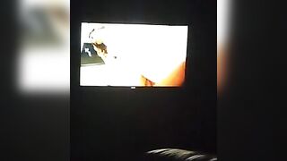 Sexy guy jacking off in front of a bunch of men in open adult theater while watching tranny porn 3 - 7 image