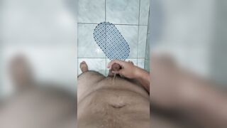 Horny straight boy pissing on his body - 7 image