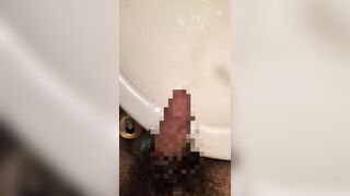 Hairy Japanese men pees foreskin with erect penis. - 10 image