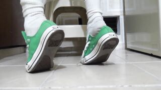 GREEN CONVERSE LOW FAB - 2 image