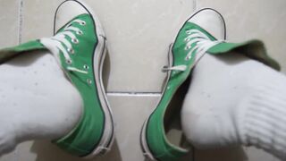 GREEN CONVERSE LOW FAB - 4 image