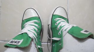 GREEN CONVERSE LOW FAB - 5 image