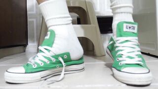GREEN CONVERSE LOW FAB - 7 image