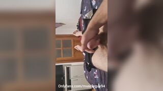 Jerking off in home with looking at feet - 3 image