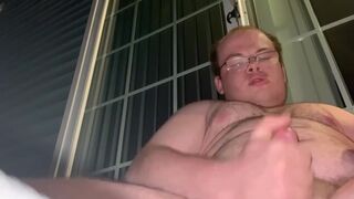 Jerk and Cum outside in my backyard at night ;) - 1 image