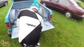 Getting fucked and pissed on in moto gear - 2 image