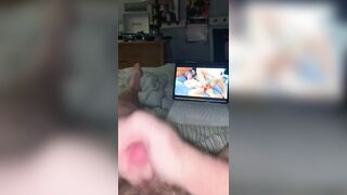 Jerking and cumming while watching porn again! Do you like that precum? - 9 image