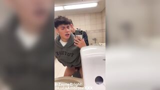 Twinks Fuck in Public Bathroom - 10 image