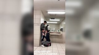Twinks Fuck in Public Bathroom - 2 image