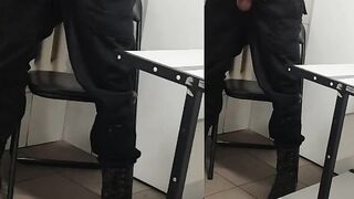 Security Guard strip cum show ass at job - 4 image