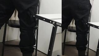 Security Guard strip cum show ass at job - 6 image