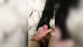Fox fur fetish cum fluffy collar masterbation - 10 image