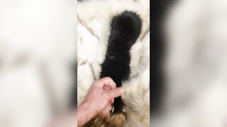 Fox fur fetish cum fluffy collar masterbation - 8 image