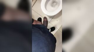 Straight guy horny in public toilet - 2 image
