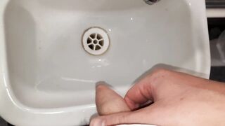 Chub Gainer, Public Bathroom Slut | Pissing Into The Sink - 10 image